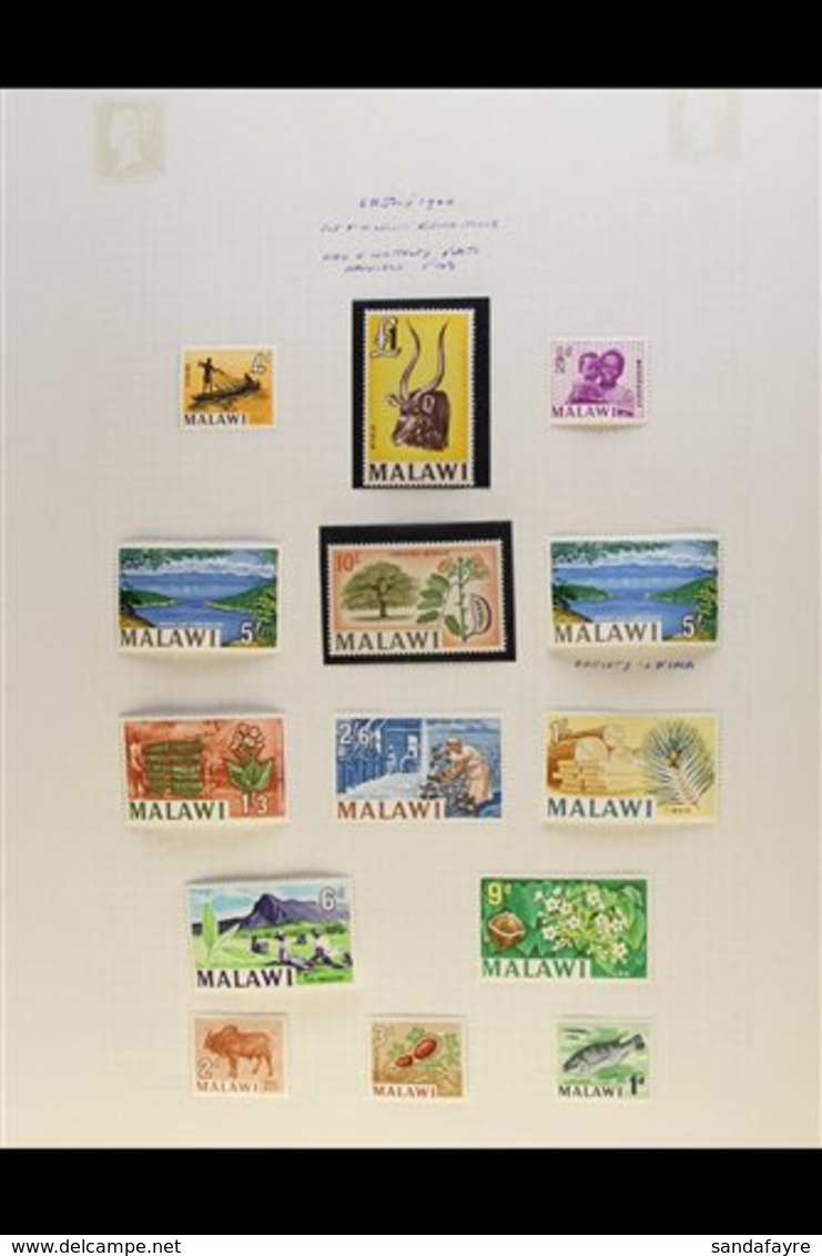 1964-1994 ATTRACTIVE COLLECTION  A Mint And Used Collection On Album Pages That Includes The 1964 Defin Set Mint, 1968 B - Malawi (1964-...)