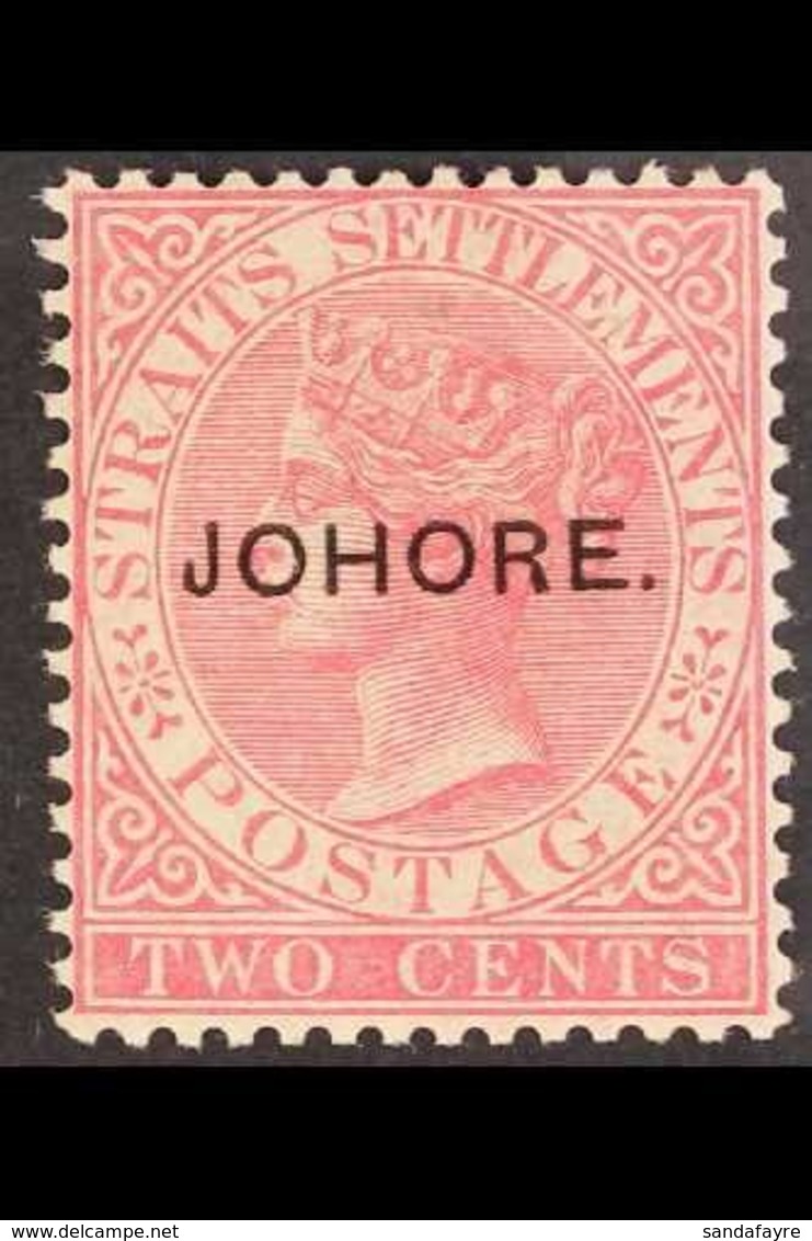 JOHORE  1884 2c Pale Rose Ovptd "Johore", Type 6 (with Stop), SG 6, Very Fine Well Centred Mint. For More Images, Please - Autres & Non Classés