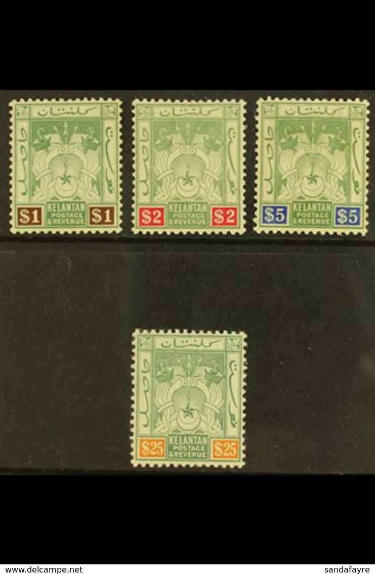 KELANTAN  1911 $1 Green And Brown To $25 Green And Orange, SG 9a - 12, Very Fine Mint. (4 Stamps) For More Images, Pleas - Other & Unclassified