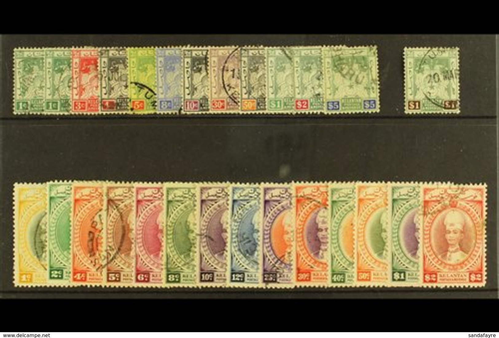 KELANTAN  1911 - 1937 Used Selection With 1911 Arms Set To $5, 1921 $1, 1937 Set Complete To $5. Odd Small Fault, Genera - Other & Unclassified