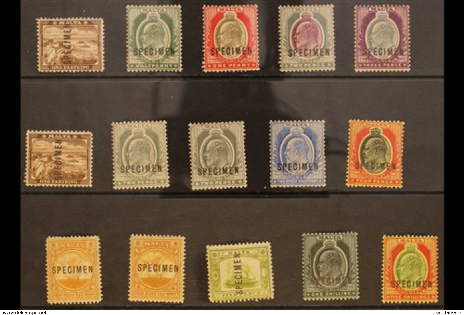 1903-1911 "SPECIMEN" OVERPRINTS  KEVII Definitive (wmk Crown CA And Mult Crown CA) Range To 5s Covering Most Values, Fin - Malta (...-1964)