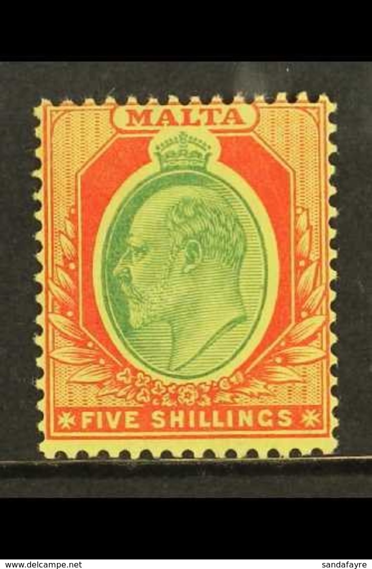 1911  5s Green & Red On Yellow, SG 63, Never Hinged Mint. Centered High. Fresh! For More Images, Please Visit Http://www - Malte (...-1964)