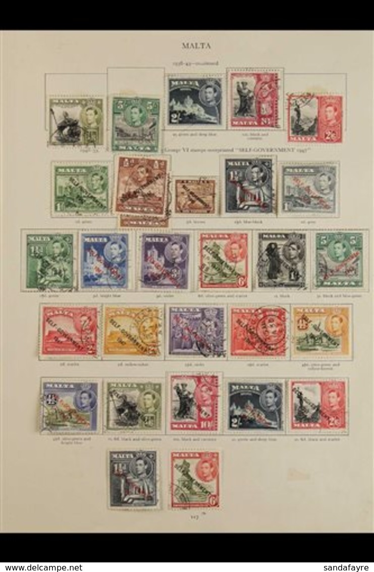 1938-48 FINE USED SELECTION  Useful Group With Varieties Including 1938 Set Incl 2d Scarlet With Flag And Extra Window V - Malta (...-1964)
