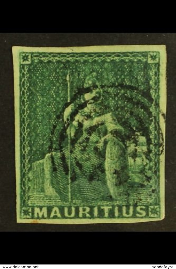 1858  4d) Green, SG 27, Very Fine Used With Good Even Margins All Round, Intense Colour And Neat Concentric Circle Cance - Mauritius (...-1967)