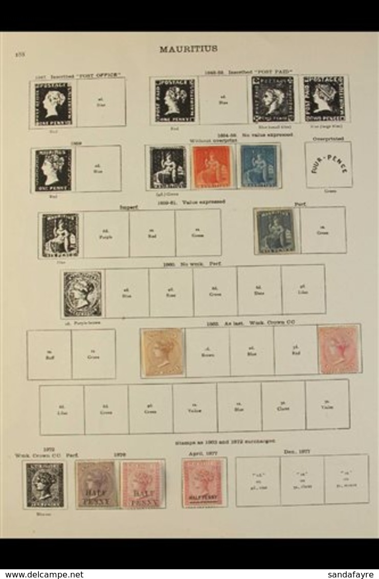 1858-1935 MINT COLLECTION  Presented On "New Ideal" Printed Album Pages. Includes 1858 Imperf Vermillion & Unissued Blue - Mauritius (...-1967)