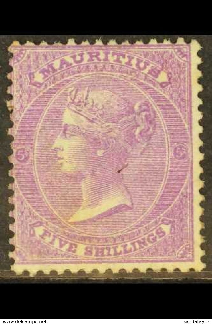 1863  5s Bright Mauve, Wmk CC, SG 72, Fine Mint, Part Og. Cat £325 For More Images, Please Visit Http://www.sandafayre.c - Mauritius (...-1967)