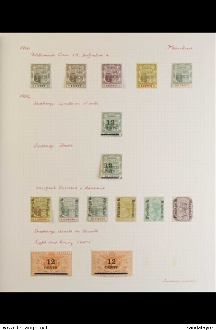 1900 -  1907 SUPERB MINT ONLY COLLECTION  Lovely Fresh Collection Of Mostly Complete Sets Including 1900 Vals To 2r 50 I - Mauritius (...-1967)
