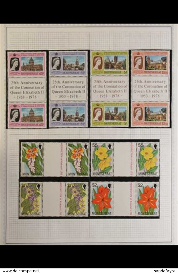 1976-1983 COMPREHENSIVE NEVER HINGED MINT COLLECTION  In Hingeless Mounts On Leaves, Highly COMPLETE For The Period Incl - Montserrat