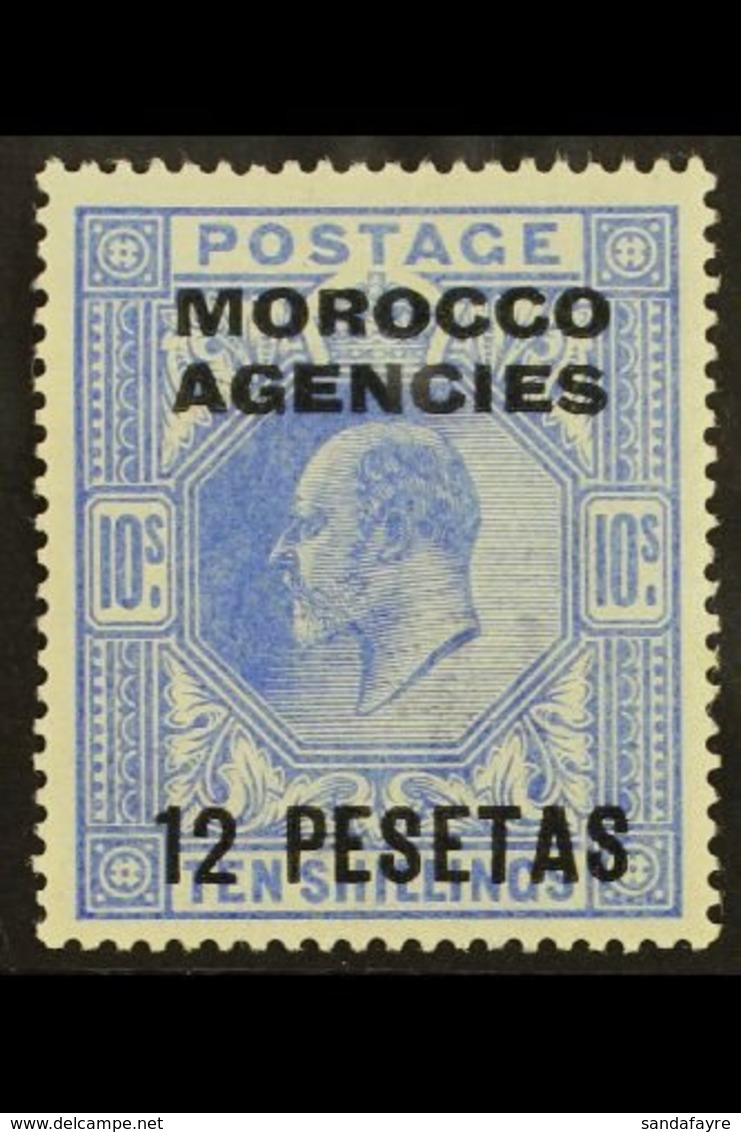 SPANISH  1907-12 12p On 10s Ultramarine, SG 123, Very Fine Mint For More Images, Please Visit Http://www.sandafayre.com/ - Other & Unclassified