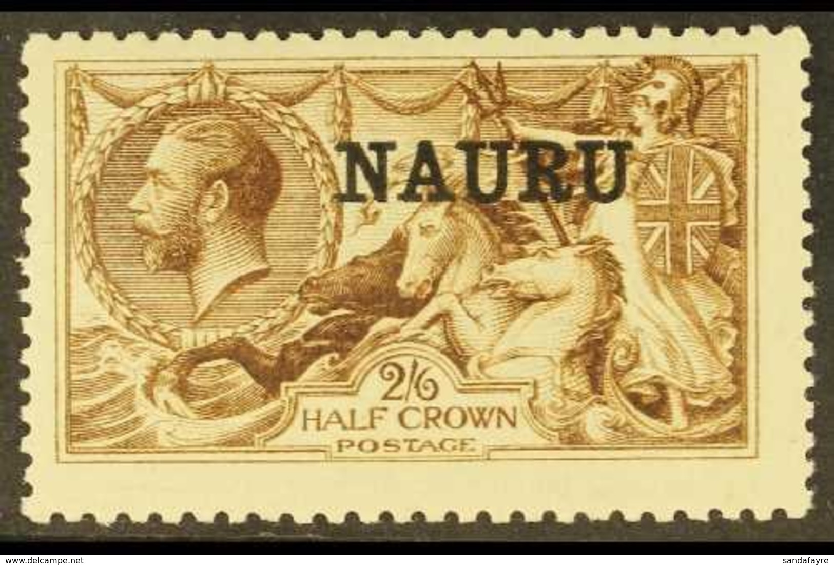 1916-23  2s6d Sepia-brown Seahorse, De La Rue Printing, SG 19, Fine Mint, Only Lightly Hinged. For More Images, Please V - Nauru