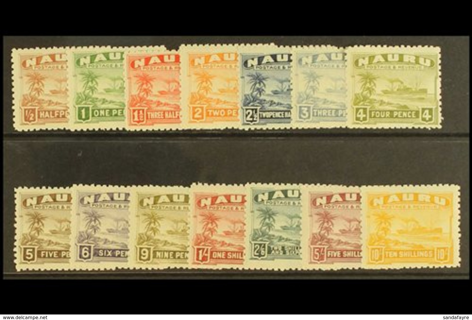 1924 - 48  Freighter Set Complete On Rough, Unsurfaced Paper, SG 26A/39A, Very Fine Mint. (14 Stamps) For More Images, P - Nauru