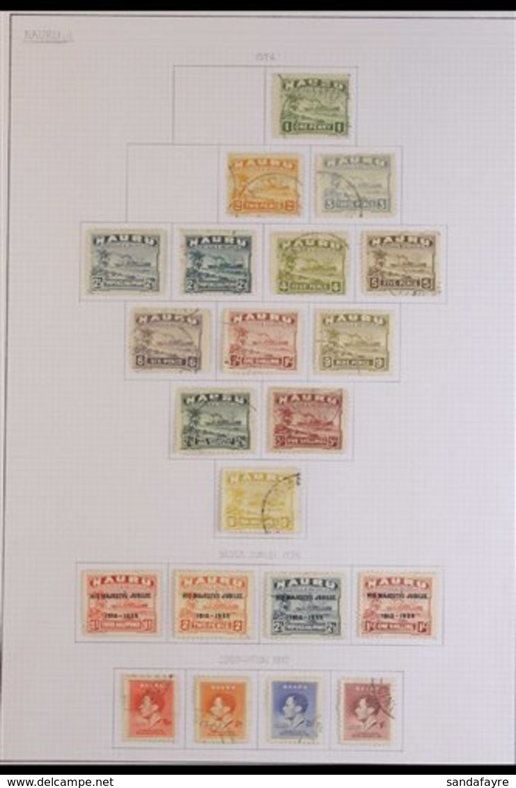 1924-66 USED COLLECTION  Presented On Album Pages That Includes 1924-48 "Freighter" Range With Most Values (inc Set From - Nauru