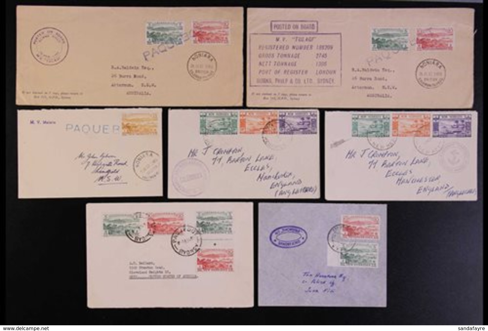 PAQUEBOT MAIL  1958-63 Range Of Covers Bearing New Hebrides Stamps, With 1958 Paquebot Sydney Cds's, 1958 From Vila With - Autres & Non Classés