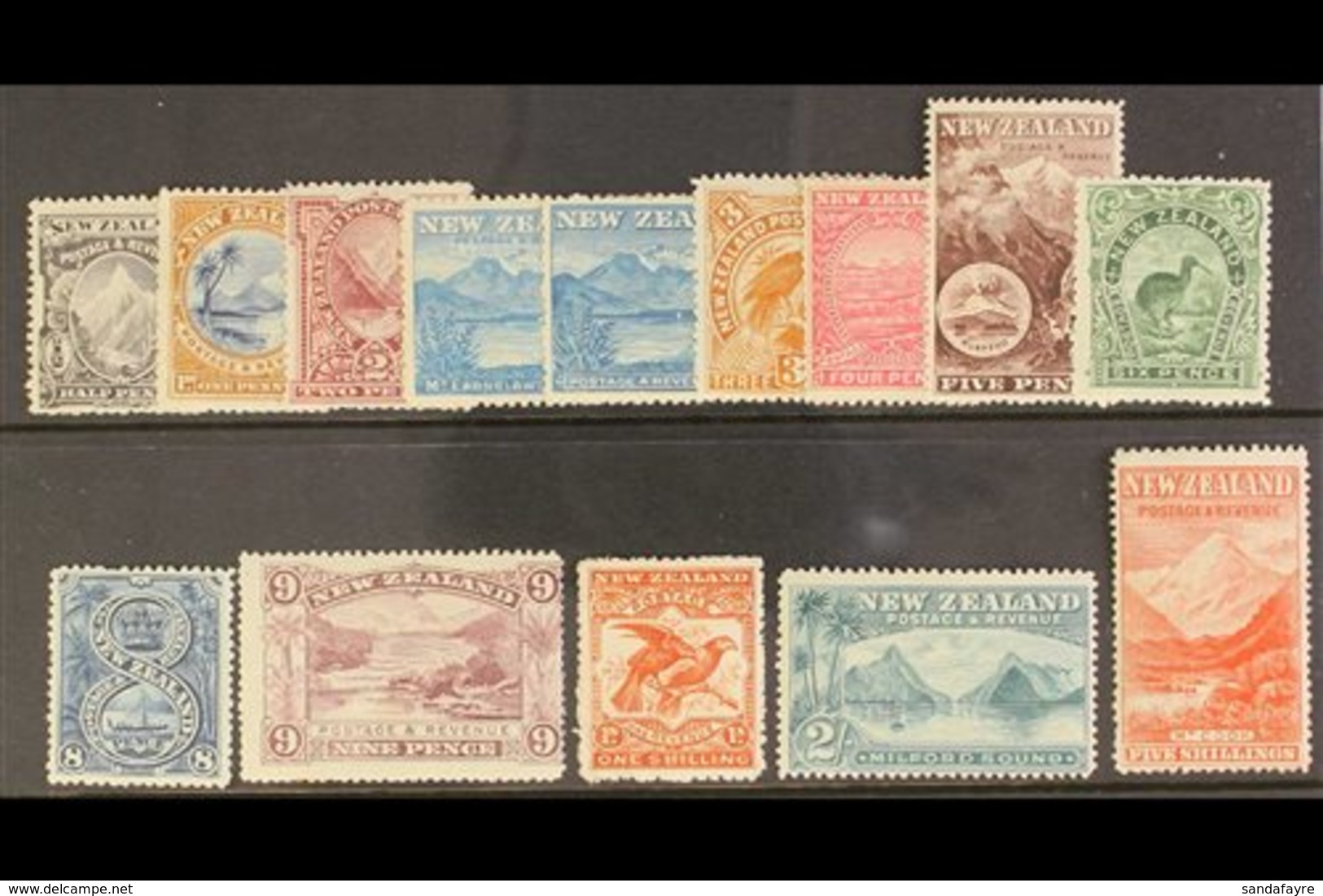 1898  Mt. Cook Set Complete Incl 2½d "Wakatipu", SG 246/59, Fine To Very Fine Mint. (½d And 1d No Gum). (14 Stamps) For  - Autres & Non Classés