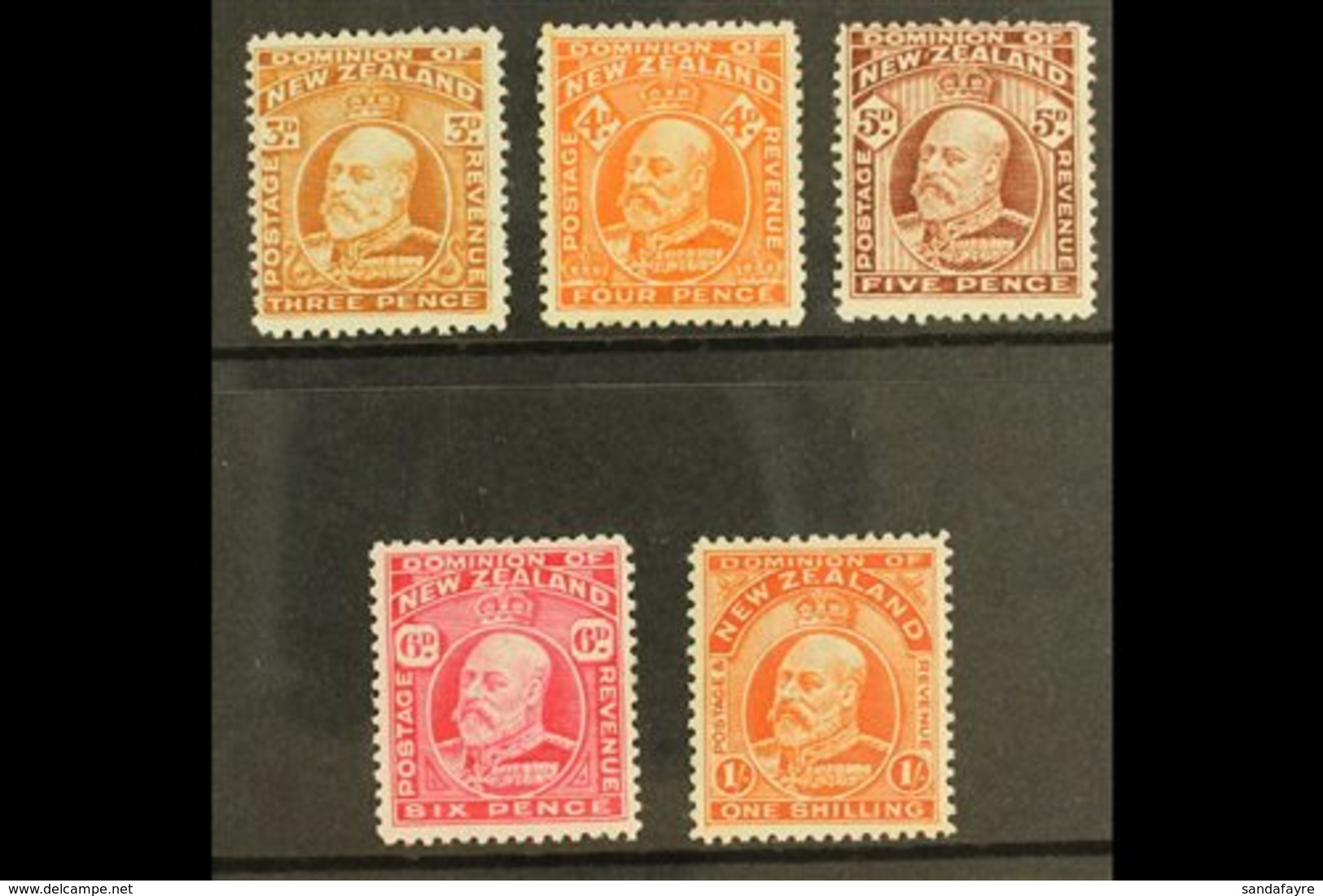 1900-16  Perf 14 King Edward Head Set SG 395/398, Fine Mint. (5 Stamps) For More Images, Please Visit Http://www.sandafa - Other & Unclassified