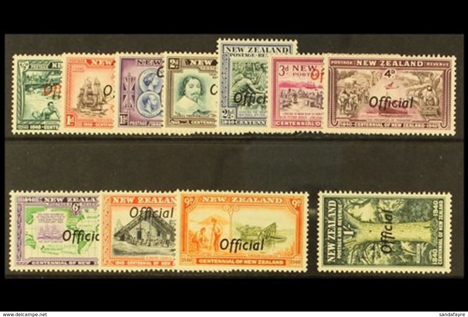 OFFICIAL  1940 Centennial Set Complete, SG O141/151, Mint Lightly Hinged, Cat £190 (11 Stamps) For More Images, Please V - Other & Unclassified