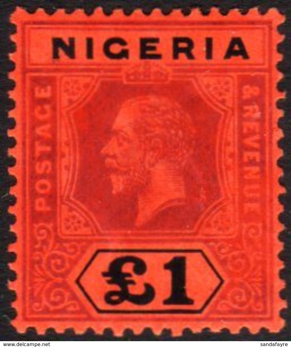 1914-29  £1 Purple & Black On Red, Die I, Wmk Mult Crown CA, SG 12a, Light Surface Rub, Otherwise Very Fine Mint. For Mo - Nigeria (...-1960)