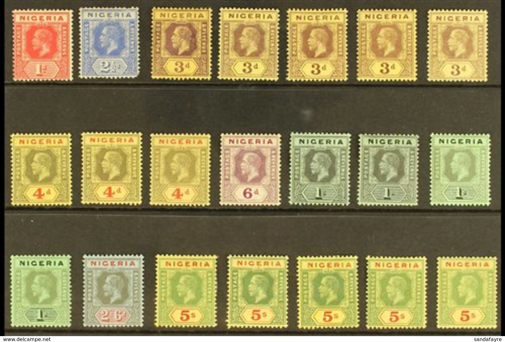 1914-29  King George V Definitives, Watermark Multi Crown CA, All Different Fine Mint Range With Most Values From 1d To  - Nigeria (...-1960)