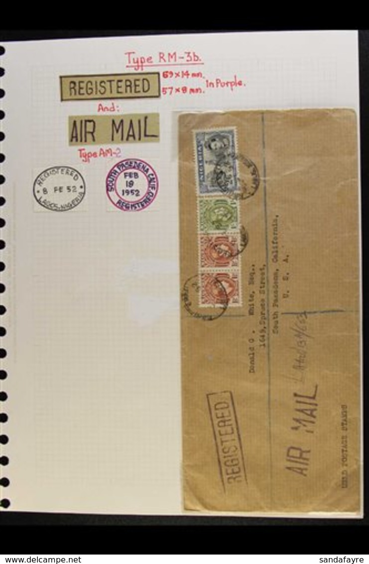 COMMERCIAL AIRMAIL COVERS  1951-57 Attractive Group Of Mostly Registered Covers Bearing A Range Of Values To KGVI 2s6d,  - Nigeria (...-1960)