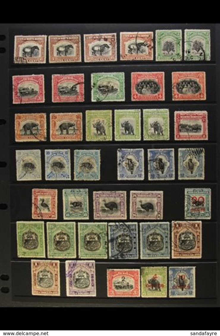 1909-1941 USED COLLECTION  An ALL DIFFERENT Mainly Cds Used Collection With Many Shade & Perforation Variants, Presented - North Borneo (...-1963)