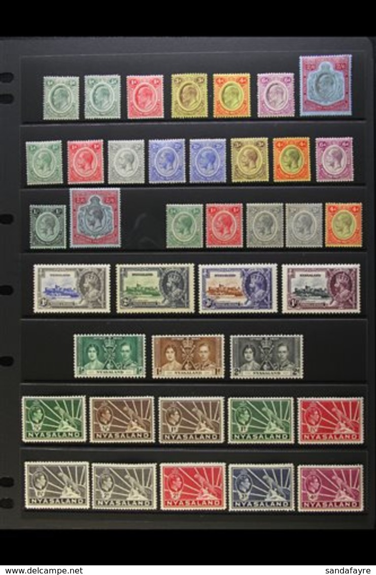 1908-1964 VERY FINE MINT COLLECTION  Presented On Stock Pages & QEII On Album Pages. Includes 1908 Set To 2s6d, 1913-21  - Nyasaland (1907-1953)