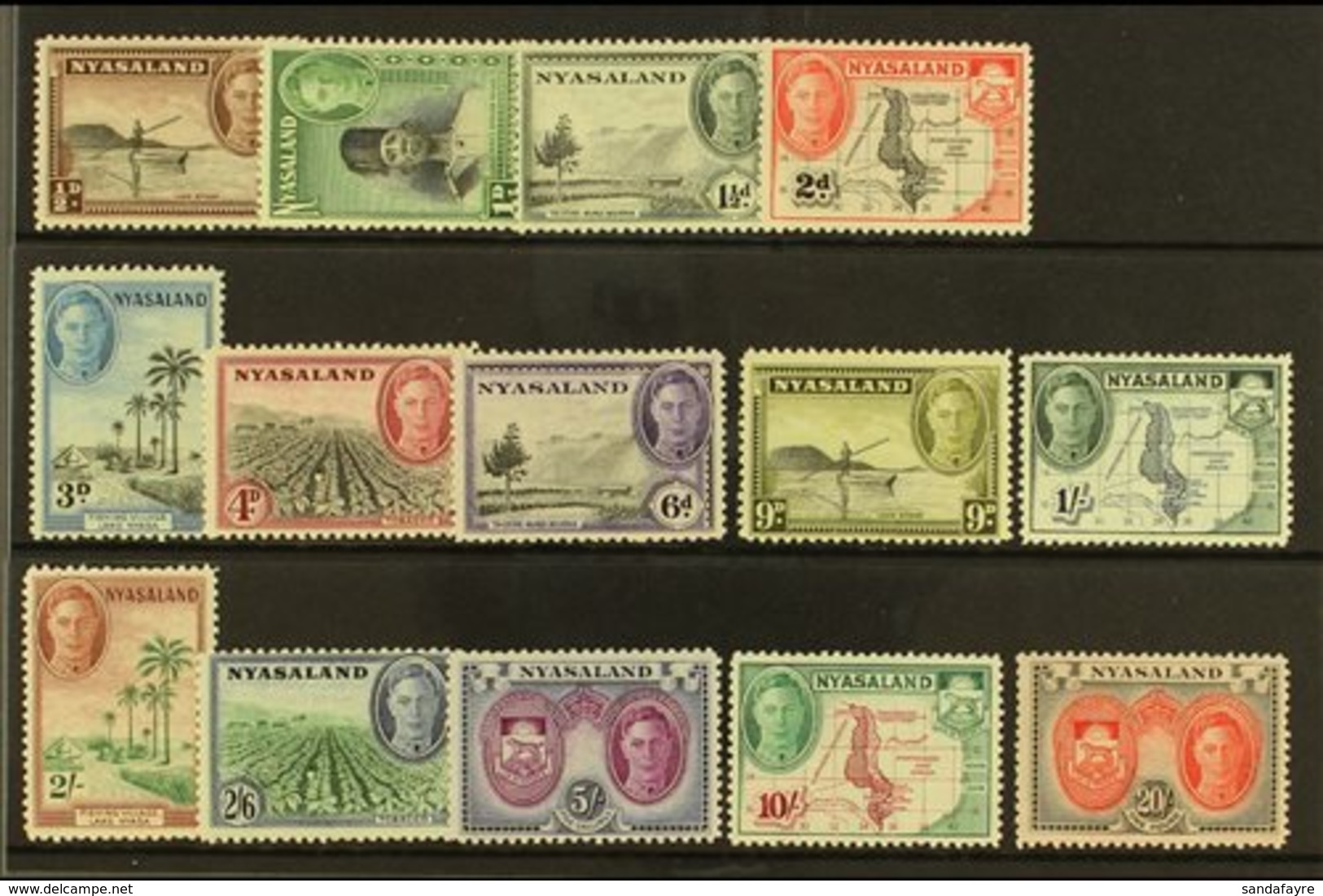 1945  Pictorial Definitive Set, SG 144/57, Never Hinged Mint (14 Stamps) For More Images, Please Visit Http://www.sandaf - Nyassaland (1907-1953)