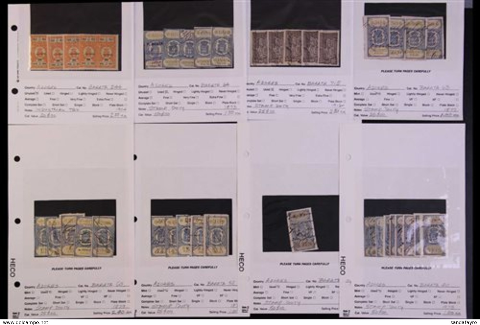 AZORES  REVENUES 1860s-1910s Dealer's Stock Of Mint & Used Revenue Stamps With Light Duplication (mostly X1 To X5 Of Eac - Other & Unclassified