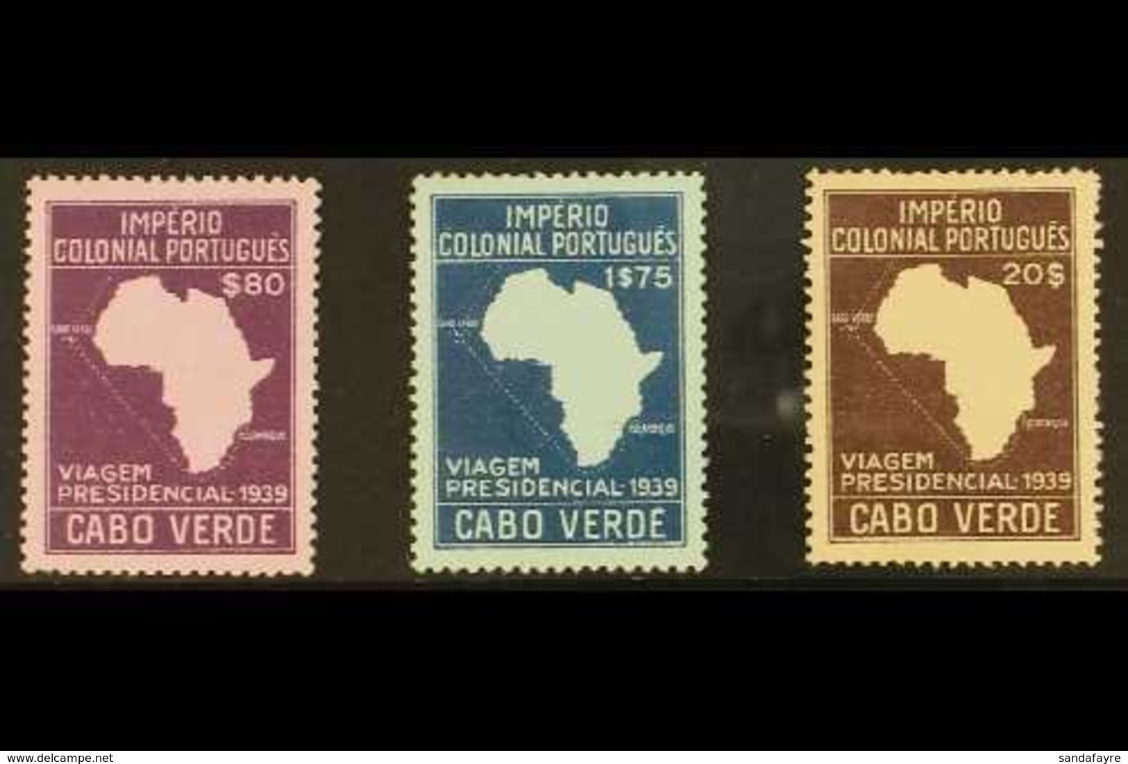 CAPE VERDE  1939 Colonial Tour Set, SG 316/18, Afinsa 236/38, Fine Mint (3 Stamps) For More Images, Please Visit Http:// - Other & Unclassified