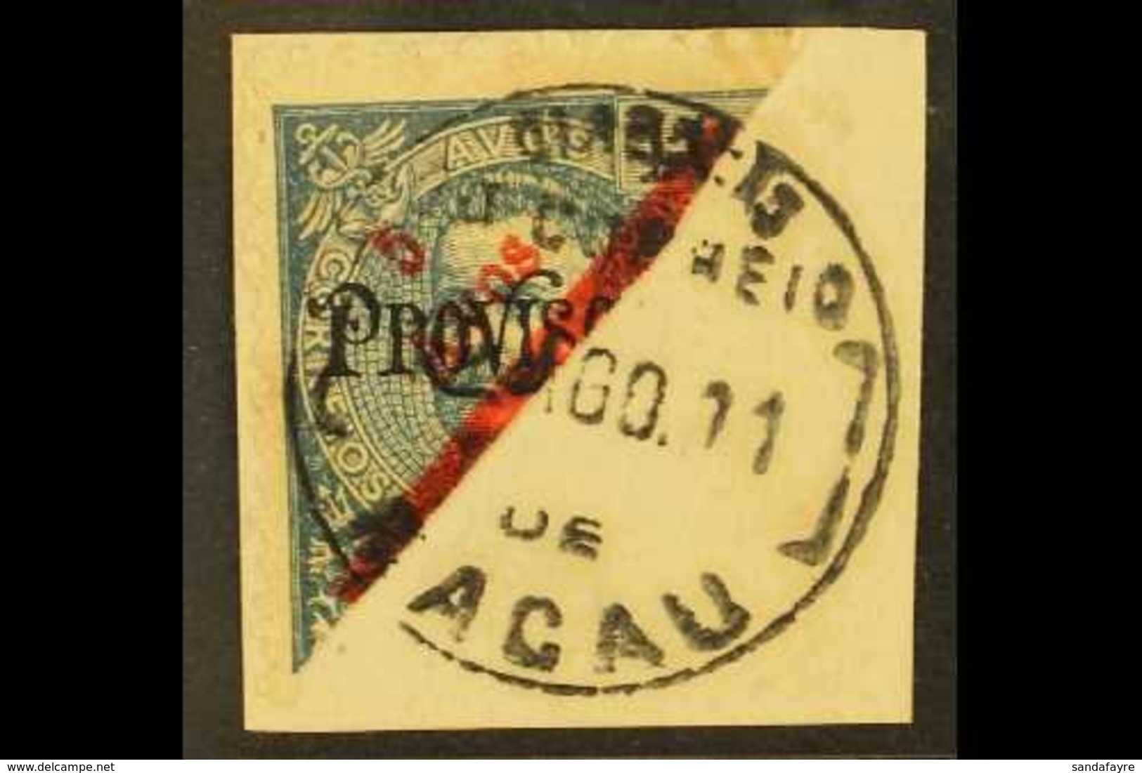 MACAO  1911 5a On 10a Dull Blue BISECT, SG 207, Superb Used On Piece With Complete Cds Cancel. For More Images, Please V - Other & Unclassified