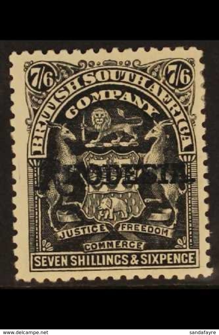 1909-12  7s.6d. Black, Arms Overprinted, SG 111, Very Fine Mint. For More Images, Please Visit Http://www.sandafayre.com - Other & Unclassified
