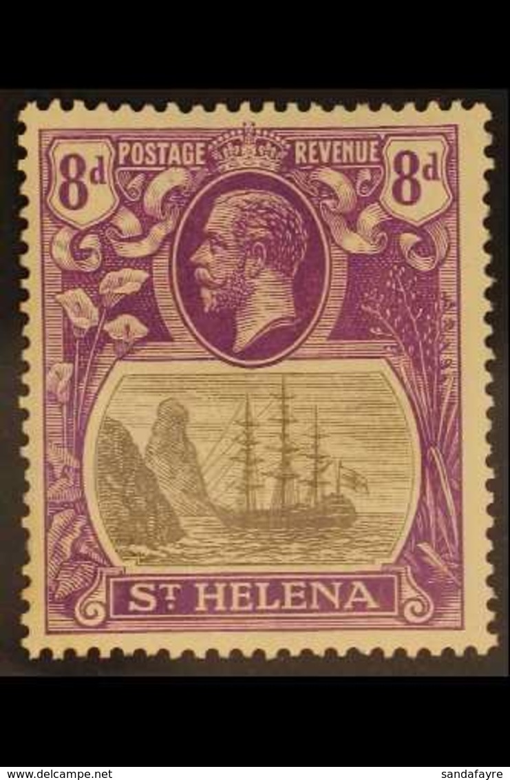 1922-37  8d Grey & Bright Violet, "STORM OVER ROCK" Variety, SG 105d, Very Fine Mint For More Images, Please Visit Http: - Saint Helena Island
