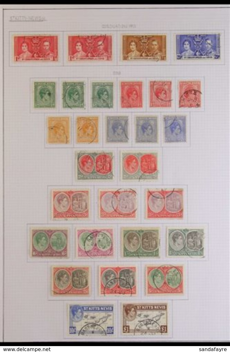 1937-1957 USED COLLECTION OF SETS.  A Delightful Collection Of Sets That Includes The 1938-50 KGVI Definitive Set F All  - St.Kitts And Nevis ( 1983-...)
