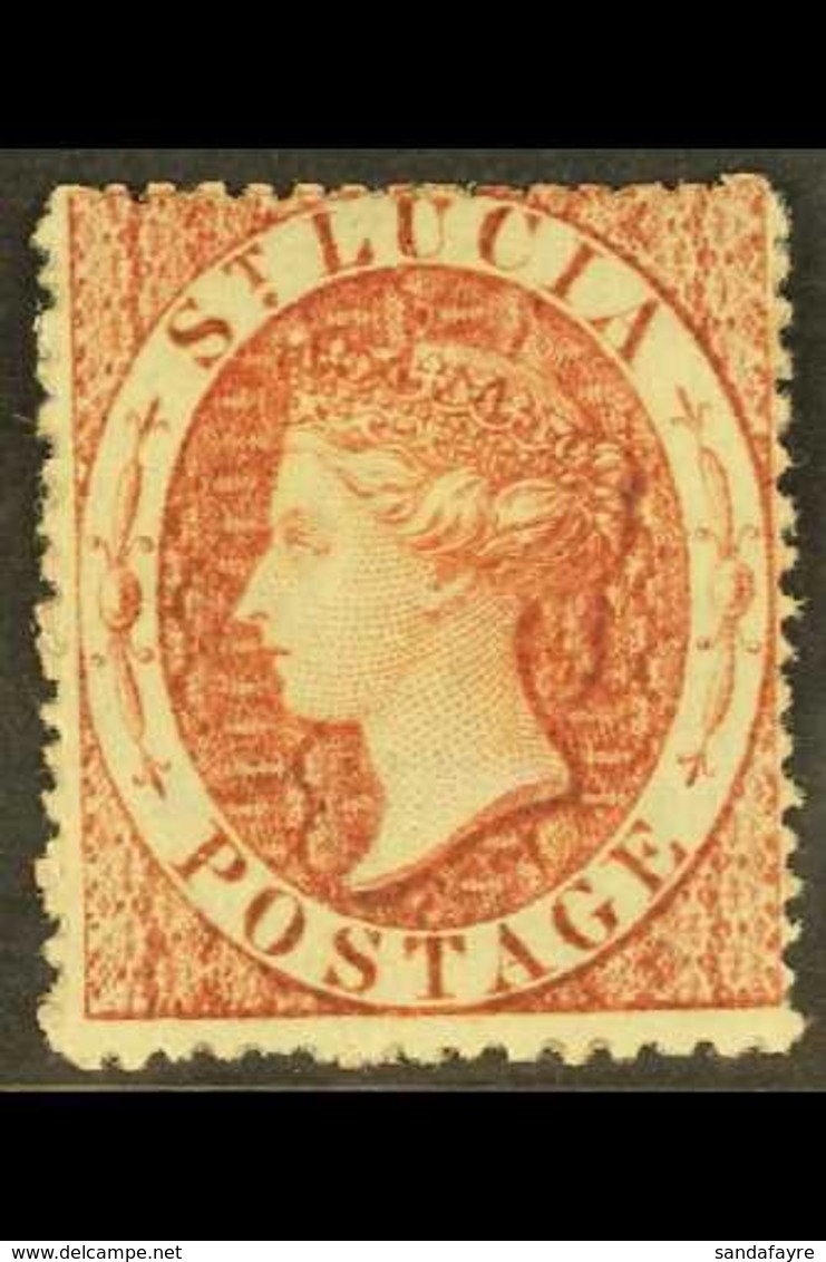 1860  (1d) Rose Red, SG 1, Fine Mint Large Part Og. For More Images, Please Visit Http://www.sandafayre.com/itemdetails. - St.Lucia (...-1978)