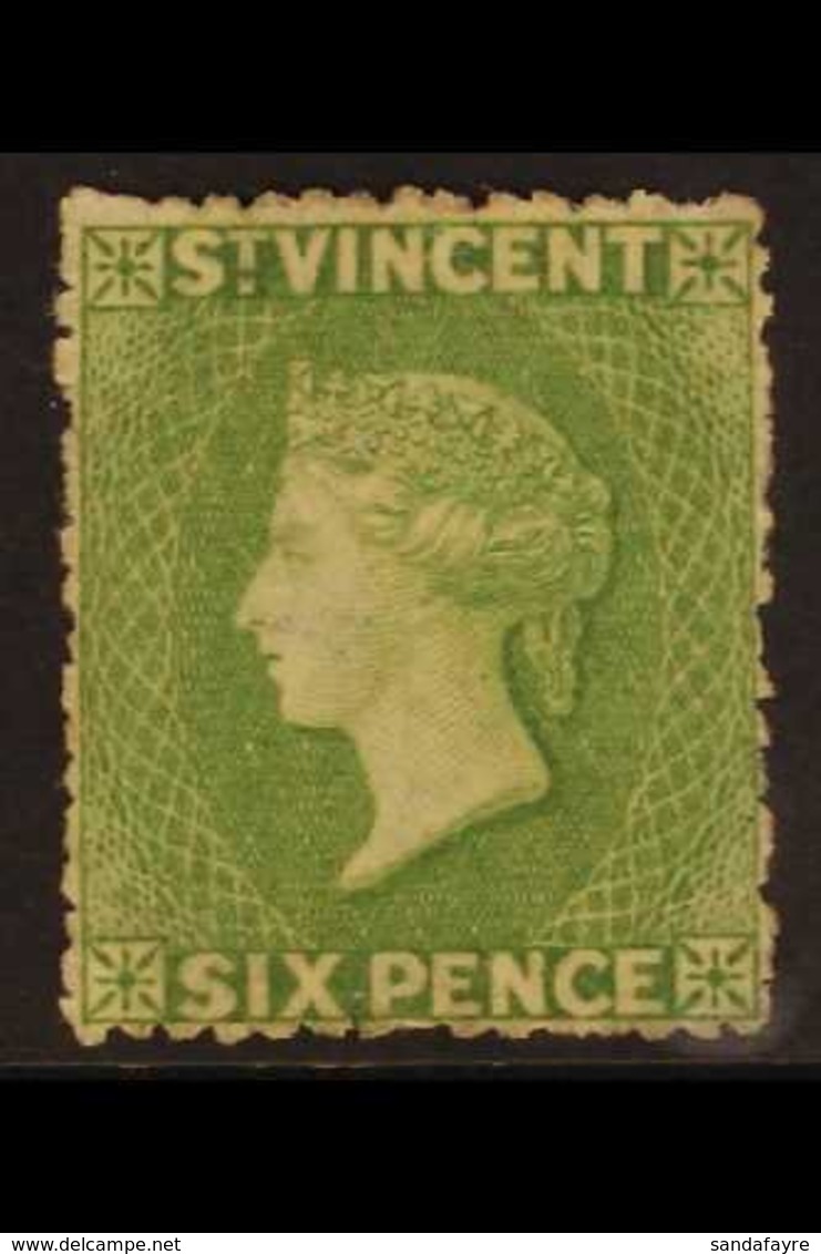 1878  6d Pale Green, Upright Star Wmk, SG 26a, Mint, Signed Diena For More Images, Please Visit Http://www.sandafayre.co - St.Vincent (...-1979)