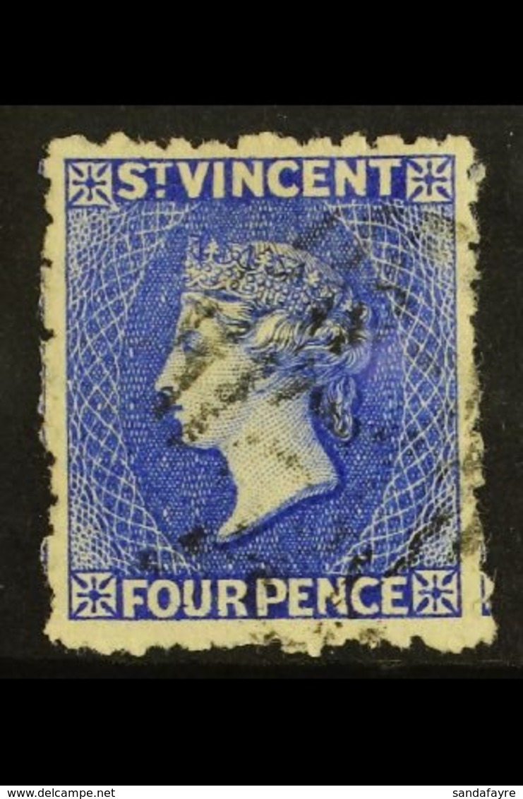 1881  4d Bright Blue, Wmk Small Star, SG 38, Very Fine Used. For More Images, Please Visit Http://www.sandafayre.com/ite - St.Vincent (...-1979)