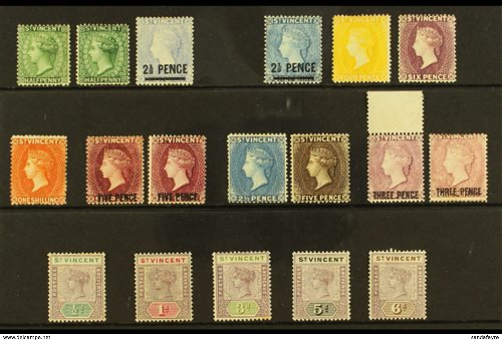 1885-1899 MINT SELECTION.  An Attractive Mint Selection With Values To 1s & Includes Some Shade Variants, Presented Chro - St.Vincent (...-1979)