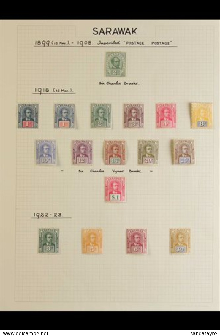 1899-1952 FINE MINT COLLECTION  Presented On Album Pages & Includes 1918-23 "Brooke" Values To $1, 1947 Crown Colony Ove - Sarawak (...-1963)