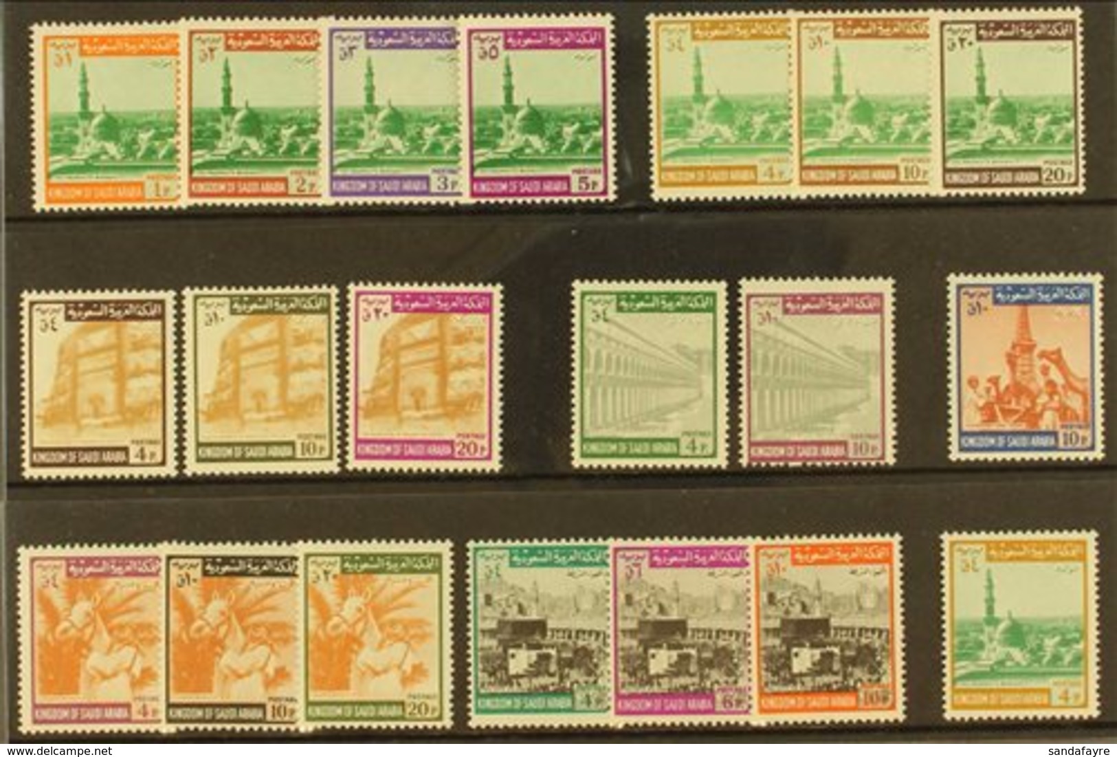 1968-75  ALL DIFFERENT Definitives Collection To Different 20p, Presented On A Stock Card. A Most Useful Never Hinged Mi - Saudi Arabia
