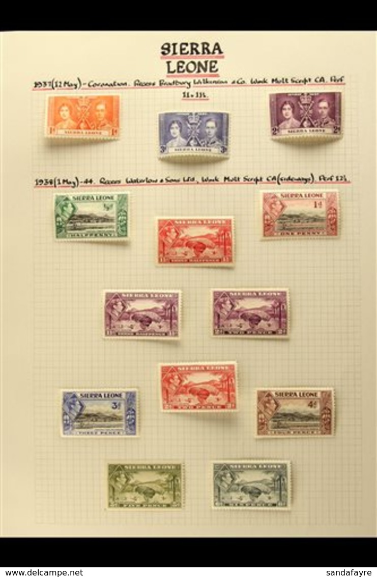 1937-84 SUPERB MINT COLLECTION WITH COMPLETE DEFINITIVE SETS  A Beautifully Written Up Collection On Pages, Includes 193 - Sierra Leone (...-1960)
