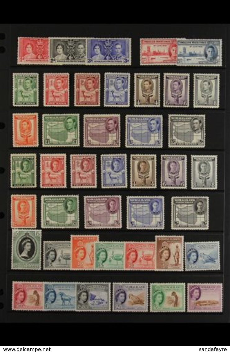 1937-1958 MINT SETS.  A Delightful Group Of Complete Mint Sets With The 1938 "Side Facing" Set, 1942 "Front Facing" Set  - Somaliland (Protectorate ...-1959)