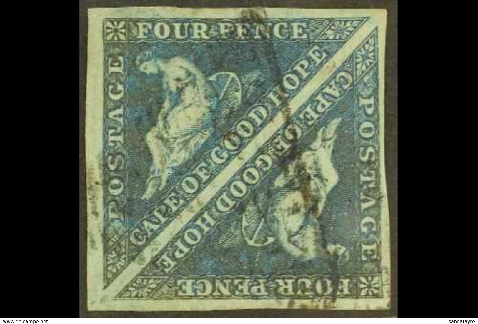 CAPE  1853 4d Deep Blue, On Slightly Blued Paper, PAIR, SG 4, Good To Fine Used, Full Margins. For More Images, Please V - Unclassified