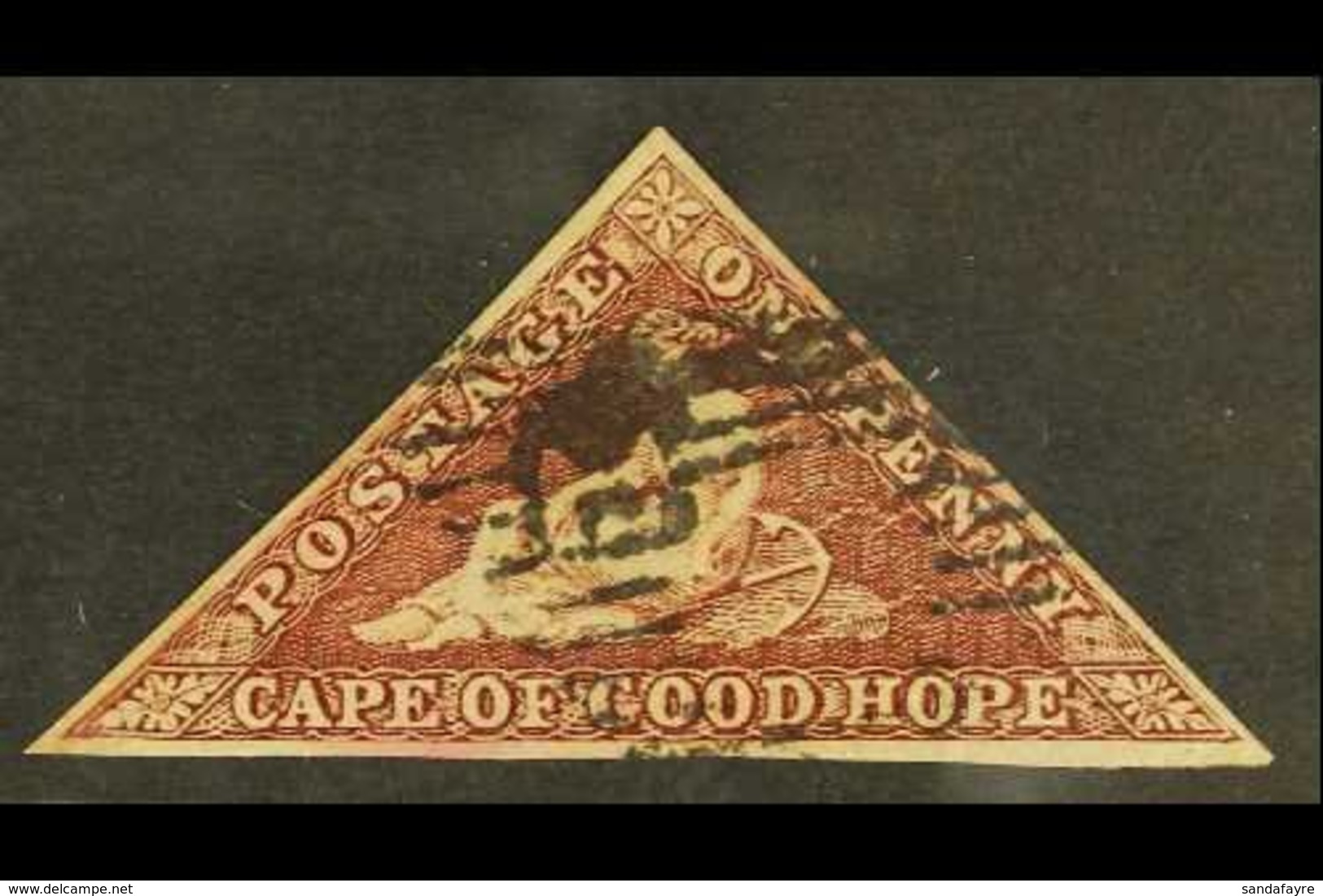 CAPE  1863-4 1d Deep Brown-red, De La Rue Printing, SG 18b, Good Used, Three Margins, Cat.£350. For More Images, Please  - Unclassified