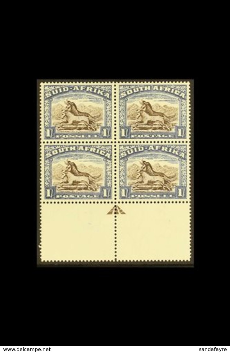 1933-48  1s Sepia-brown & Grey-blue, Issue 4, Lower Marginal, (brown) ARROW BLOCK OF 4 , SG 62, Never Hinged Mint. For M - Unclassified
