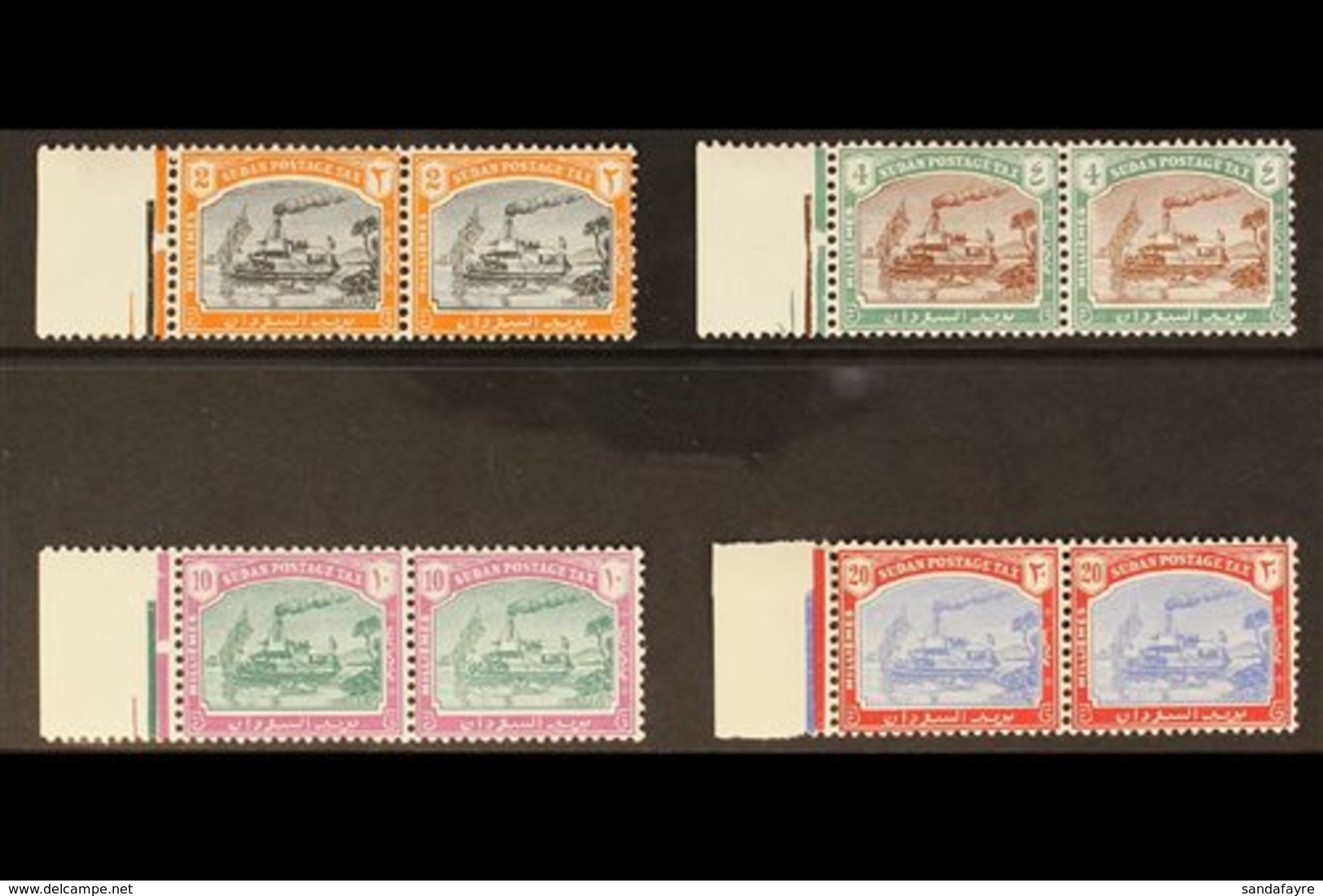 POSTAGE DUE  1948 Gunboat Set, SG D12/15, Never Hinged Mint Pairs From Matching Positions On The Left Side Of The Sheet  - Soudan (...-1951)