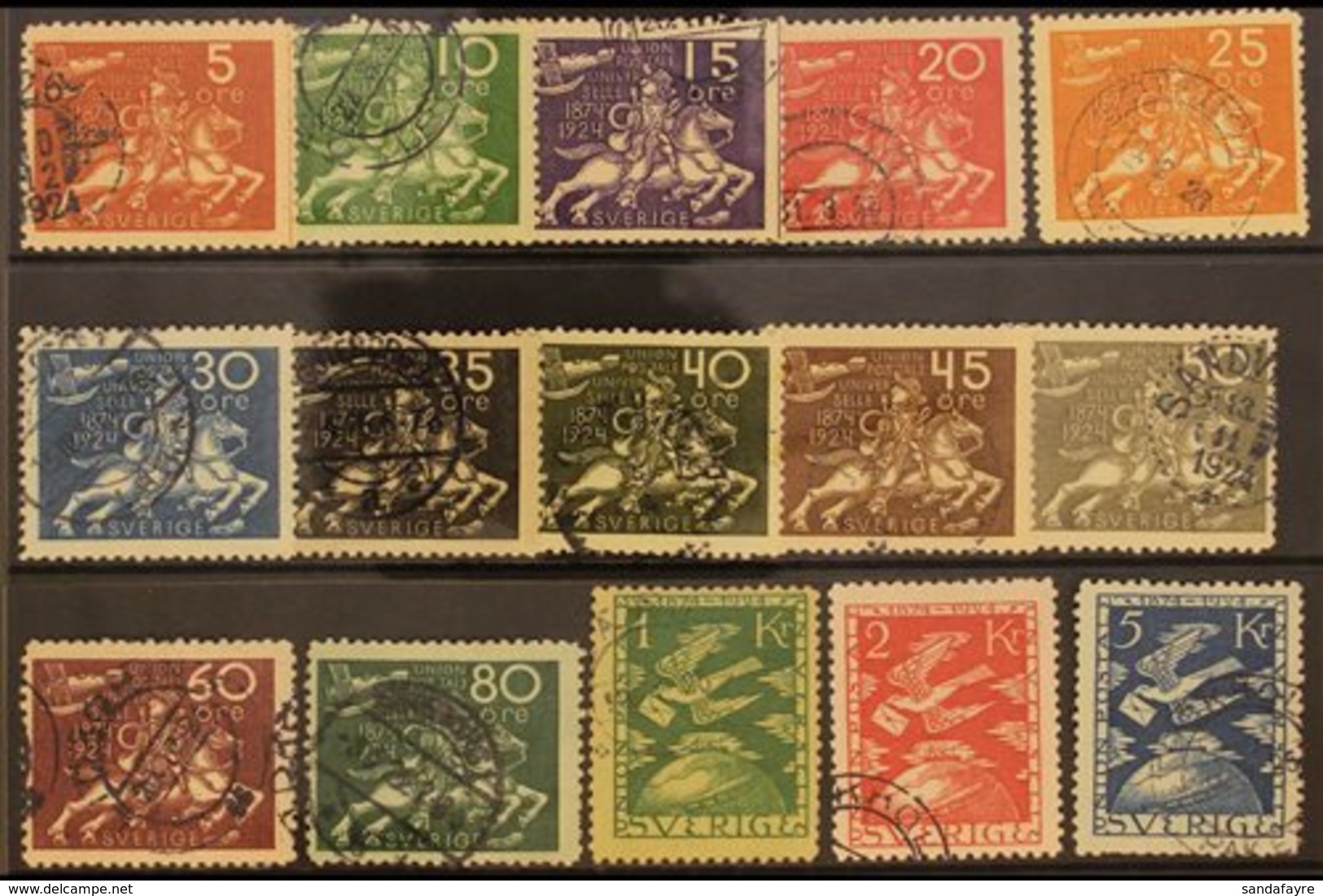 1924  UPU Complete Set, Mi 159/73, SG 161/75, Fine Used (15 Stamps) For More Images, Please Visit Http://www.sandafayre. - Other & Unclassified