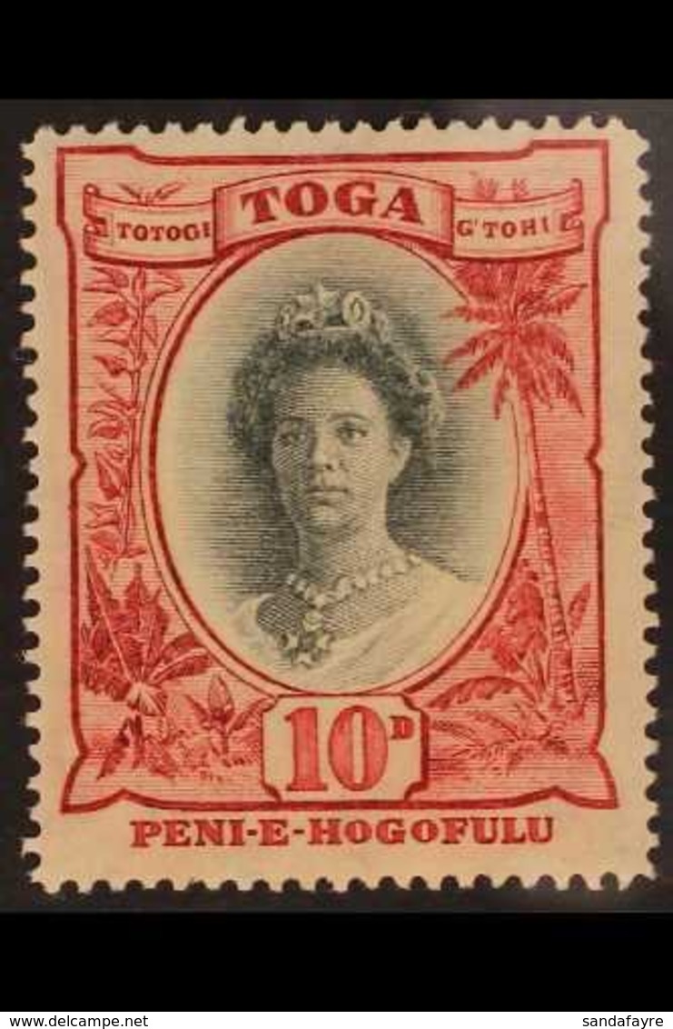 1925 VARIETY.  10d Black And Aniline Carmine, Both "O"'s Small, SG 62ca, Fine Mint. For More Images, Please Visit Http:/ - Tonga (...-1970)