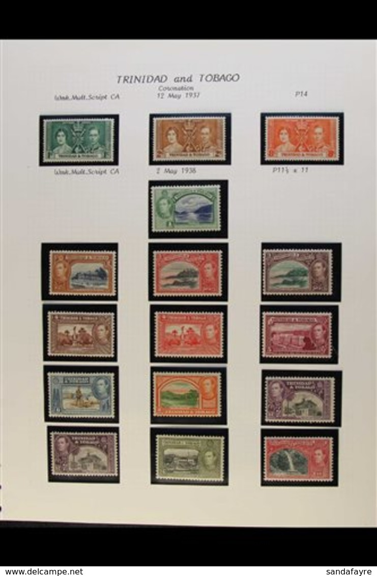 1937-51 KGVI FINE MINT COLLECTION  Almost Complete For Period, 1938-44 Defins Incl. 12c Slate-purple Shade, SG 243/65, A - Trinidad & Tobago (...-1961)