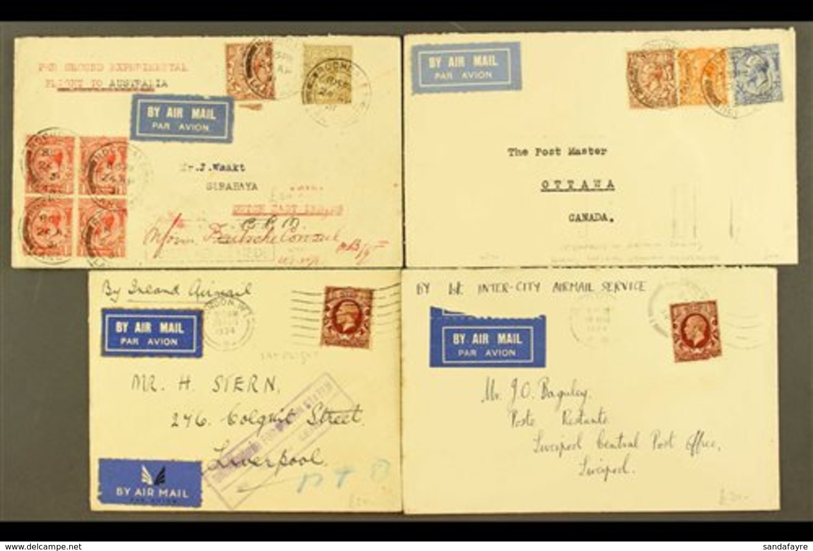 1931-34 FLIGHT COVERS  Comprising 1931 (24 Apr) Cover To Java By The Second Experimental Flight To Australia, Off Loaded - Other & Unclassified