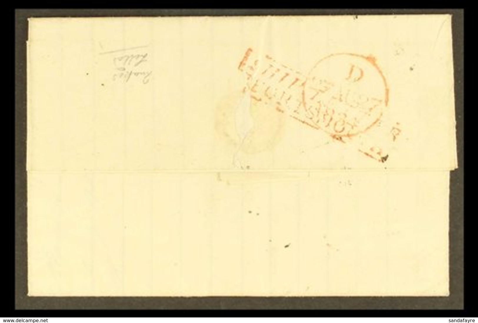 1834  Entire Letter from James Byrd At Flushing N.Y. To His Brother William Byrd At Marnhull, Dorset, Endorsed "Pr. Hann - ...-1840 Prephilately