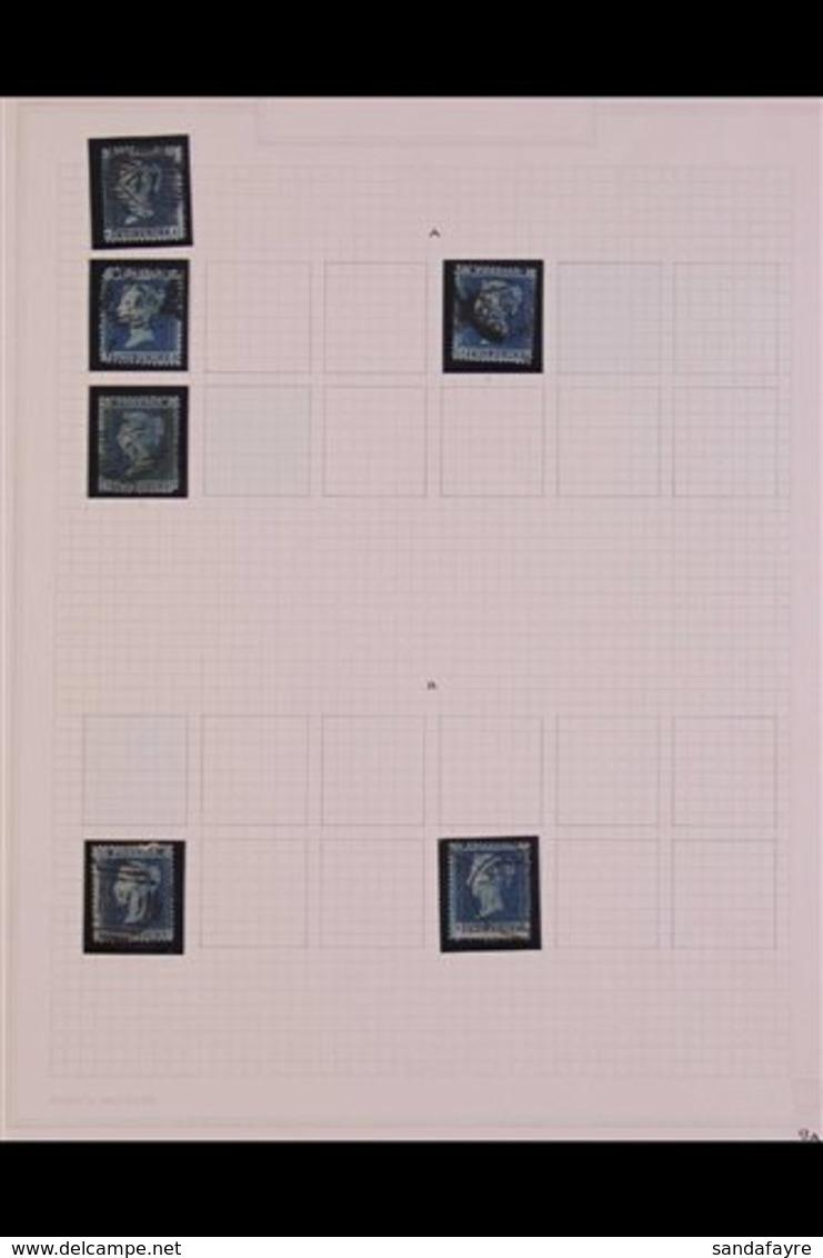 1855-7 PLATE RECONSTRUCTION - UNFINISHED PROJECT.  A Partial Plate Reconstruction Of The 2d Blue, Watermark Large Crown  - Autres & Non Classés